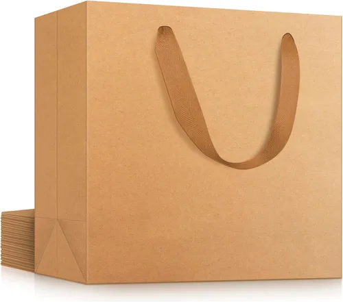 Miniatura 17 de EUSOAR Bolsas de papel de regalo de tamaño pequeño, paquete de 25 bolsas de papel negro resistentes de 8.6 x 3.9 x 7 pulgadas con asas a granel