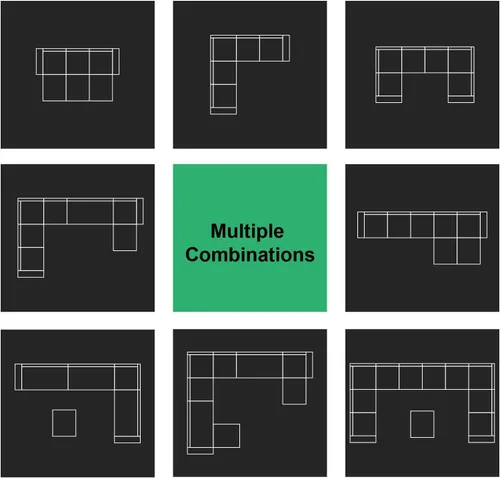 Miniatura 5 de Belffin Módulo de terciopelo de un solo asiento para sofá modular seccional, sofá sin brazos, tela moderna, color verde