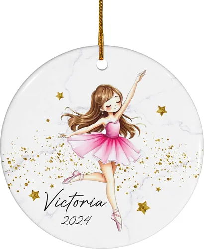 FLOCHIL Adornos Personalizados de Bailarina de Navidad 2025 para Niña, Adornos Personalizados de Bailarina para Árbol de Navidad, Regalo para