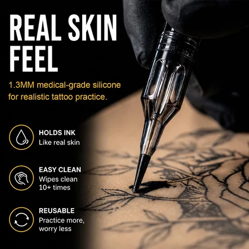 Miniatura 2 de Piel de práctica de tatuaje en blanco - Jconly 30 piezas, doble cara, piel falsa para tatuajes, piel de práctica suave de 8×6 pulgadas