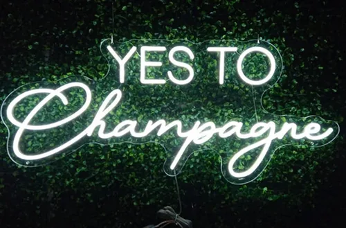 Miniatura 4 de Letreros de neón de champán Yes to Champagne, decoración de fiesta de pared, letrero de luz de neón LED, decoración de boda, telón de fondo de boda