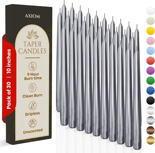 Miniatura 16 de Axiom Candles - Velas cónicas de 10 pulgadas sin goteo - Velas altas sin perfume y sin humo - 9 horas de combustión - Velas cónicas para el hogar