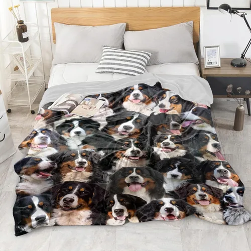 Miniatura 7 de Manta de perro de montaña bernés, regalos de montaña bernesa para los amantes de los perros, mantas de franela para perro, mamá y papá, mantas