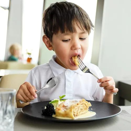Miniatura 6 de VITEVER Utensilios para Niños Pequeños de 10 Piezas, Juego de Cubiertos de Acero Inoxidable para Niños, Tenedores y Cucharas Seguros para Niños