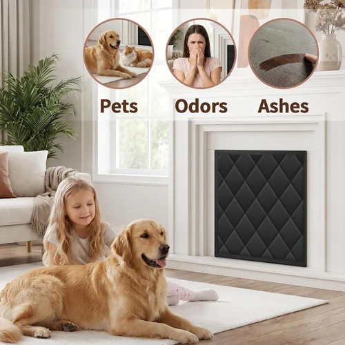Miniatura 6 de Funda magnética para chimenea, manta bloqueadora de chimenea para pérdida de calor, tapón de chimenea para interiores con 12 imanes para marco