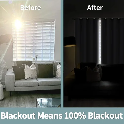 Miniatura 3 de BGment - Cortinas con aislamiento térmico para habitación, 100 % opacas, con forro negro, cortina de doble capa con ojales, reduce el ruido