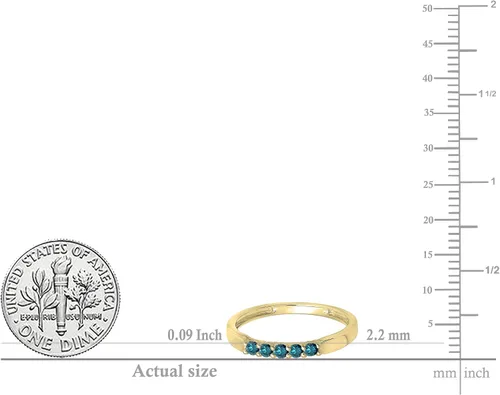 Miniatura 107 de Dazzlingrock Collection Anillo de boda redondo de 5 piedras preciosas o diamantes para mujer en oro macizo de 10 K/14 K/18 K