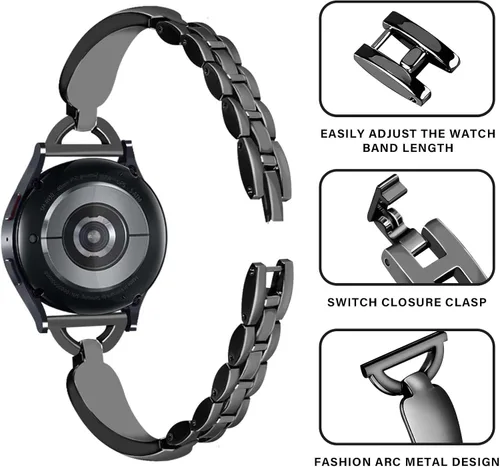 Miniatura 3 de Correas de metal compatibles con Samsung Galaxy Watch 7/FE/6/5/4 1.575 in 1.732 in, Watch 5 Pro, Watch 6/4 Classic 1.693 in 1.850 in 1.654 in 1.811