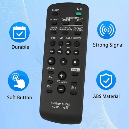 Miniatura 3 de Mando a Distancia de Repuesto RMSCU37B Compatible para Sony LBT-SH2000 RM-SCU37 CMT-FX205 CMT-FX200 MHC-EX700 MHC-EX600 Mini HI-FI Component System