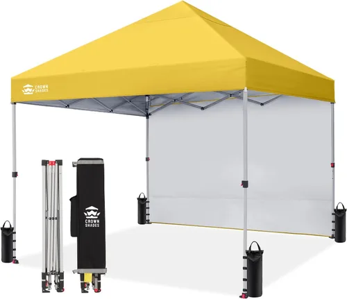 Miniatura 14 de CROWN SHADES - Toldo desplegable de 12 x 12 pulgadas con tela recubierta de color plata 150D, incluye 1 pared lateral extraíble, 4 cuerdas, 8