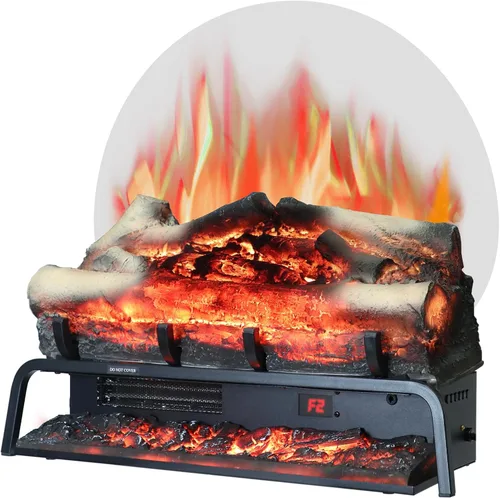 Miniatura 15 de Chimenea eléctrica de 33 pulgadas, chimenea de pared eléctrica con control remoto, registro realista y sonido crujiente, protección contra