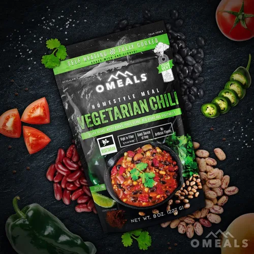 Miniatura 5 de OMEALS Chili-MRE vegetariano - Vida útil extendida - Totalmente cocido con calentador, perfecto para entusiastas del aire libre, viajeros