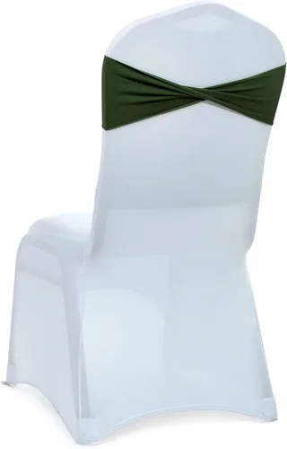 Miniatura 7 de MDS Paquete de 100 bandas de elastano para silla, bandas lisas sin hebilla, reutilizables, elásticas, para decoración de bodas, recepciones, Azul
