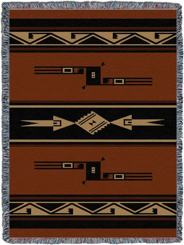Miniatura 13 de Pure Country Weavers - Manta con fetiches - Inspirada en nativos americanos del suroeste - Manta tejida de regalo, algodón, 72x54, fabricada en EE.UU