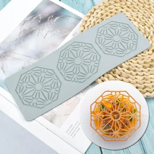 Miniatura 10 de Molde de encaje de hojas huecas 3D, molde de encaje de silicona con formas de flores de múltiples hojas para decoración de pasteles, tapete