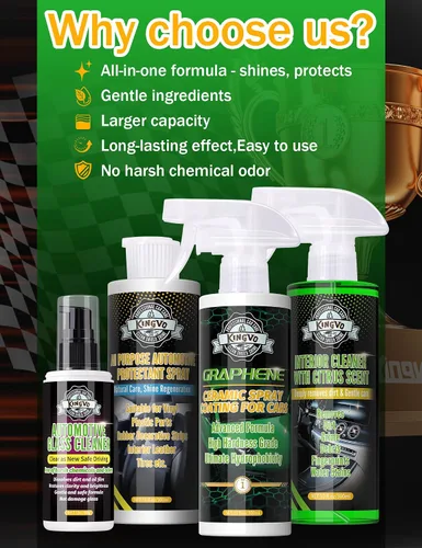 Miniatura 7 de Kingvo Revestimiento de cerámica para automóviles, aerosol de cera de grafeno para automóvil, revestimiento de cerámica, brillo hidrofobicidad