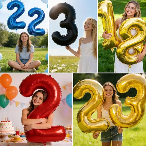 Miniatura 8 de Globos de números de 40 pulgadas del 0 al 9 dorados grandes del número 0, globos digitales para suministros de decoración de celebración de fiesta