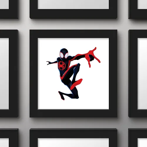 Miniatura 2 de Trends International Gallery Pops Spider-Man: Across the Spider-Verse - Póster de pared de Miles Morales, 12 x 12 pulgadas, versión de marco negro