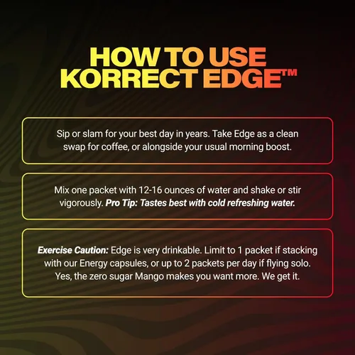 Miniatura 5 de Korrect Edge - Polvo de paraxantina Suplemento de energía limpia y concentración Alternativa a cafeína para claridad mental y resistencia sin