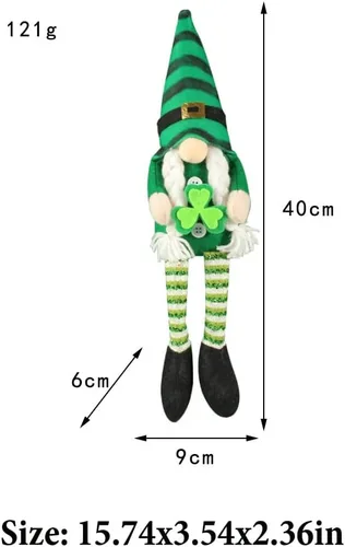 Miniatura 6 de Decoraciones del día de San Patricio, adornos de muñeca de gnomo irlandés de primavera, muñeco de elfo decorativo, trébol verde, regalo