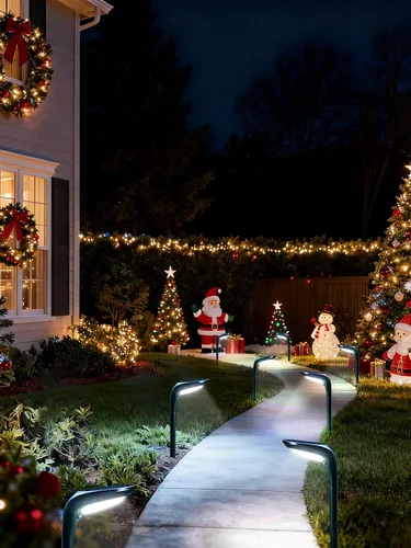 Miniatura 6 de Paquete de 2 luces solares para camino, luces solares de jardín para exteriores, impermeables, alimentadas por energía solar, luz de camino