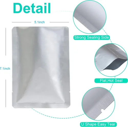 Miniatura 2 de 50 bolsas de Mylar de 3/4 de pinta para almacenamiento de alimentos, bolsas termosellables de almacenamiento para alimentos, granos de café, té