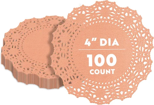 Miniatura 61 de Restaurantware Pastry Tek Blondas de Encaje de 4 x 4 Pulgadas 100 Vajilla Decorativa - Blondas de Mesa Desechables Redondas de Papel Negro