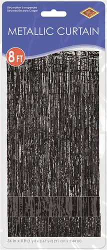 Miniatura 4 de 1 capa FR Gleam 'N Curtain (negro) accesorio de fiesta (1 unidad) (1/paquete)