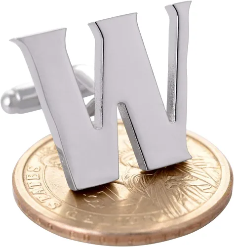 Miniatura 7 de Gemelos de alfabeto Salutto para hombres, 1 par con caja de regalo.