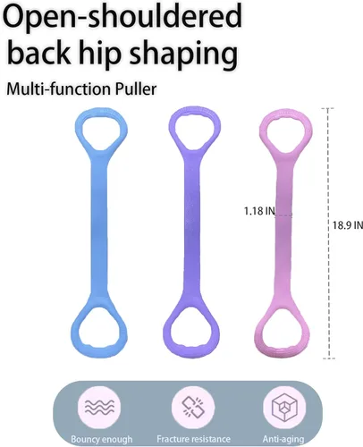 Miniatura 8 de Figure 8 Fitness Resistance Bands, Elastic Bands with Handles for Working Out,Arm Back Shoulder Training Elastic Ropes,Exercise Equipment for