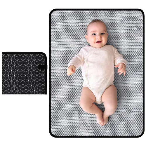 Miniatura 13 de Accmor Cambiador de pañales portátil, tapete cambiador de bebé impermeable, plegable y portátil, cambiador de viaje para bebé, negro