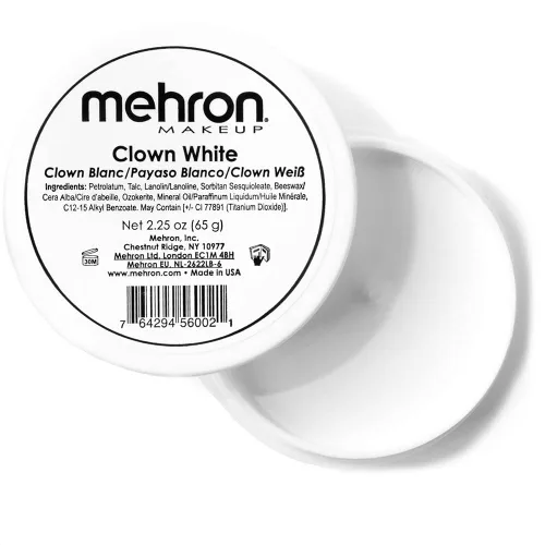 Miniatura 10 de Mehron Makeup Clown White - Maquillaje profesional en crema para pintura facial Pintura facial blanca para escenario, película, cosplay y mimo