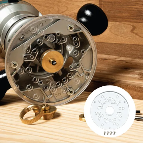 Miniatura 7 de POWERTEC Placa Base para Router de Acrílico de 5-3/4 pulgadas con tornillos y agujeros preperforados para routers de corte y inmersión, placa