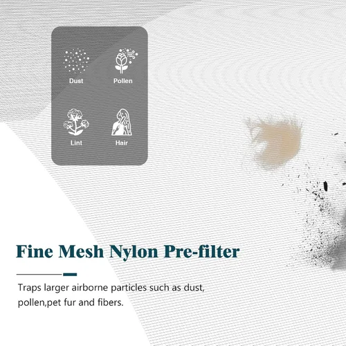 Miniatura 9 de Paquete de 2 filtros de repuesto KJ217 compatibles con purificador de aire Mooka KJ217, filtro 3 en 1 con filtro de carbón activado