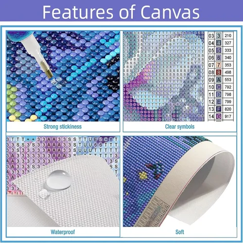 Miniatura 5 de Kits de pintura de diamantes para adultos, arte de diamantes de imitación 5D, pintura por números para adultos, kit de bordado de diamantes