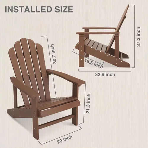 Miniatura 3 de Adirondack - Sillas resistentes a la intemperie, silla de hoguera para patio, sillas de exterior resistentes, sillas de césped, fácil montaje, 350