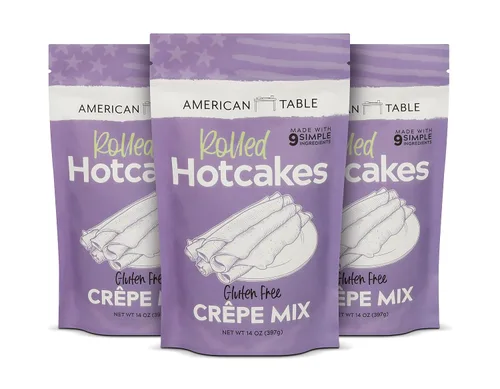 Miniatura 10 de American Table - Mezcla de crepas enrollada sin gluten para hotcakes de American Table, hecha con ingredientes cultivados en Estados Unidos