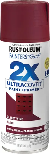 Rust-Oleum 249083 Painter's Touch 2X Ultra Cover Pintura en Aerosol, 12 oz, Vino Clarete Satinado Vino (Satin Claret Wine)