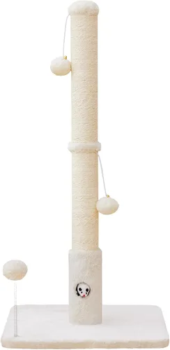Miniatura 8 de Woochpet Postes rascadores para gatos de 33" para gatos adultos, rascador de gatos con base cubierta de tela suave y cuerda de sisal duradera
