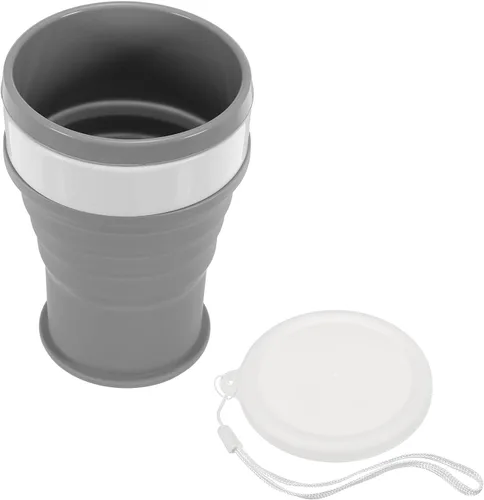 Miniatura 11 de PATIKIL Taza plegable, 6.8 fl oz de viaje, plegable, de silicona, portátil, para acampar, senderismo, al aire libre, azul