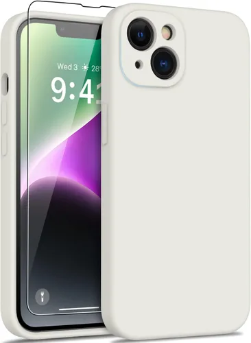 Miniatura 33 de DEENAKIN Funda compatible con iPhone 14 Plus con protector de pantalla, funda mejorada para cámara, goma de gel de silicona suave probada contra