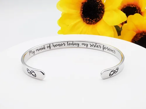 Miniatura 329 de Pulseras inspiradoras para mujer, joyería de acero inoxidable, con refranes, pulsera motivacional con mensaje oculto, pulseras grabadas para mejor