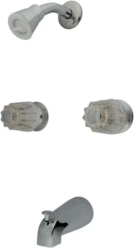 Miniatura 5 de Kingston Brass KF112 Americana - Válvula central para bañera y ducha de 8.0 in, con mango doble, cromo pulido