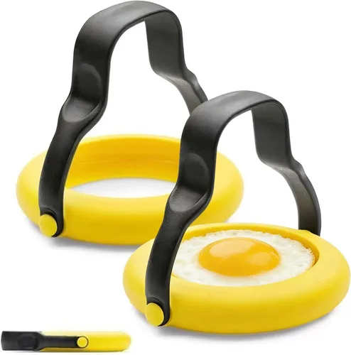 Anillos de silicona para huevos, moldes antiadherentes para huevos fritos para freír huevos, anillos reutilizables para crumpet para crear huevos y