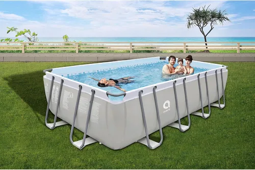 Miniatura 4 de JLeisure Avenli 17776 - Piscina rectangular sobre el suelo con marco de acero, de 18 x 10 x 4 pies, con kit de reparación, color gris