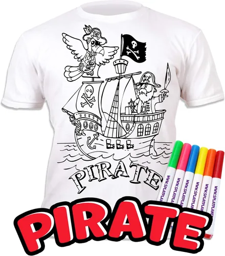Splat Planet Camiseta con 10 bolígrafos mágicos lavables y no tóxicos, diseño de barco pirata, Pirate, 1 unidad (paquete de 1)