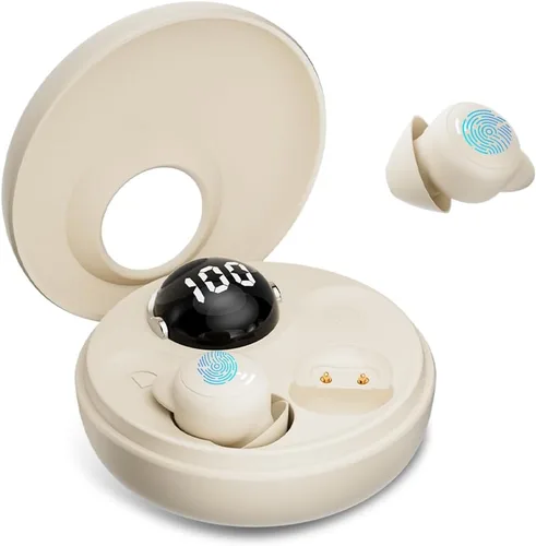 Auriculares para dormir de lado, auriculares inalámbricos Bluetooth, mini tapones invisibles para los oídos, diseño pequeño, cómodos auriculares