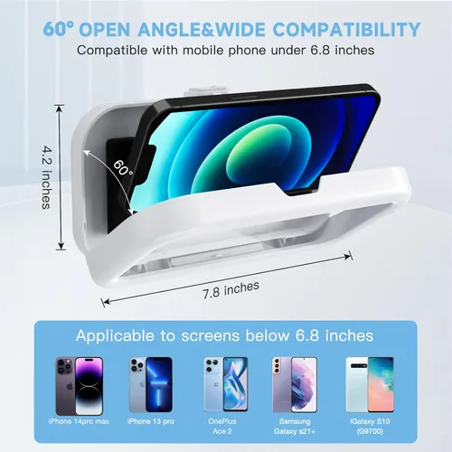 Miniatura 6 de KUNSLUCK Soporte impermeable para teléfono de ducha, rotación de 360°, antivaho de alta sensibilidad, soporte de teléfono para pantalla táctil
