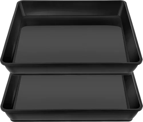 Miniatura 10 de LWALRS Platillo cuadrado para plantas de 6 pulgadas, paquete de 5 platillos de plástico transparente fuerte, macetas cuadradas para plantas
