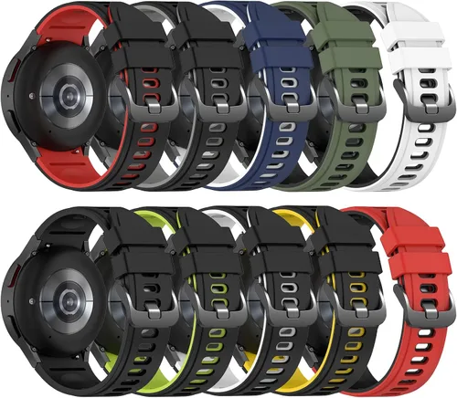 Correa deportiva de silicona suave para Galaxy Watch 7/6/5/4/FE de 1.57 pulgadas, 1.73 pulgadas, sin huecos, compatible con Samasung Galaxy Watch